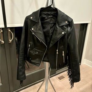 Black Fringe Leather Jacket